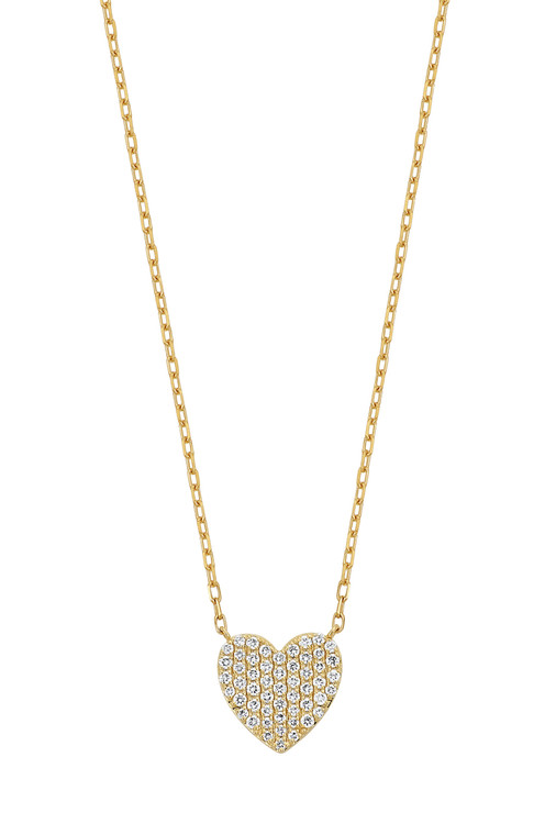 18K Yellow Gold Diamond Bardot Diamond Pendant Necklace