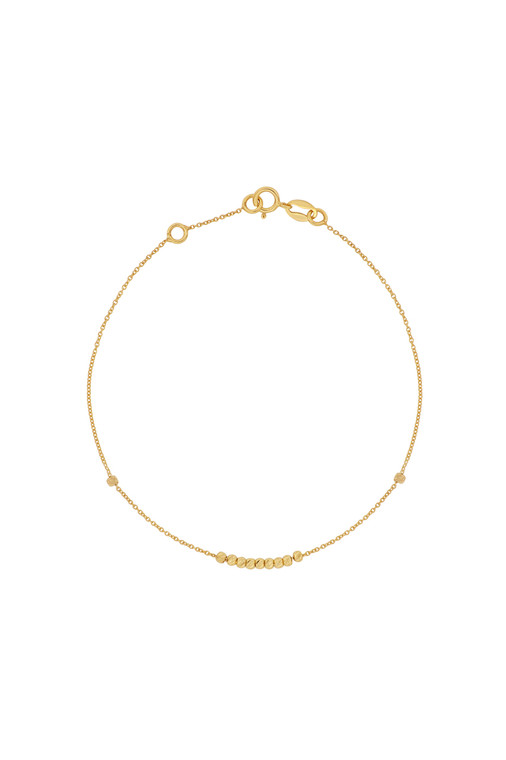 14K Yellow Gold Beads Station Bracelet