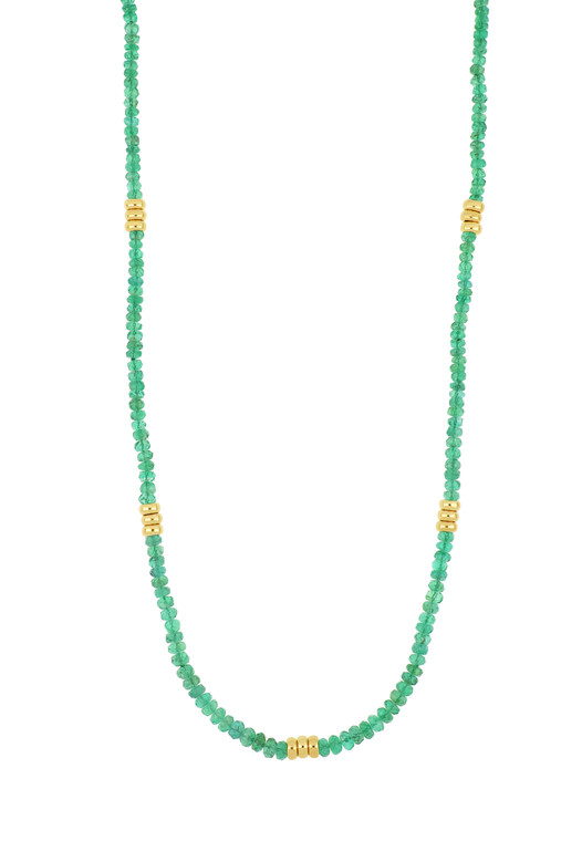 14K Yellow Gold Emerald El Mar Necklace 