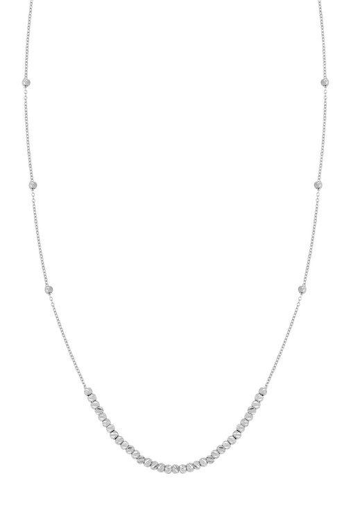 14K White Gold Bony Levy Multi-Bead Delicate Station Necklace