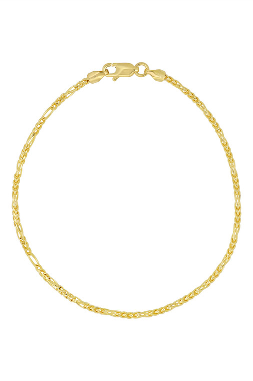 14K Yellow Gold Men's Box Figaro Chain Bracelet 14K Yellow Gold Men's Box Figaro Chain Bracelet