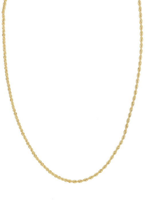 14K Yellow Gold Men's Rope Delicate Chain Necklace 14K Yellow Gold Men's Rope Delicate Chain Necklace