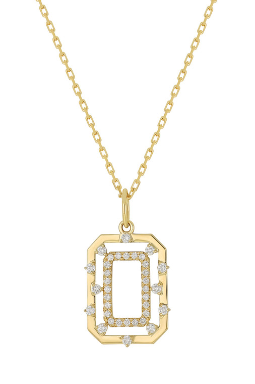 18K Yellow Gold Natural Diamond Solstice Medallion Pendant Necklace