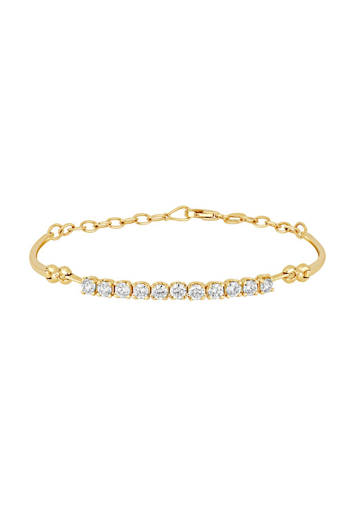 18K Yellow Gold Natural Diamond Audrey Line Bracelet