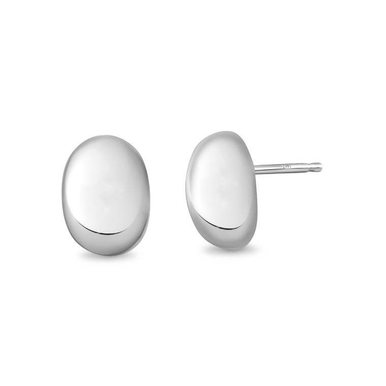 14K White Gold Stud Earrings