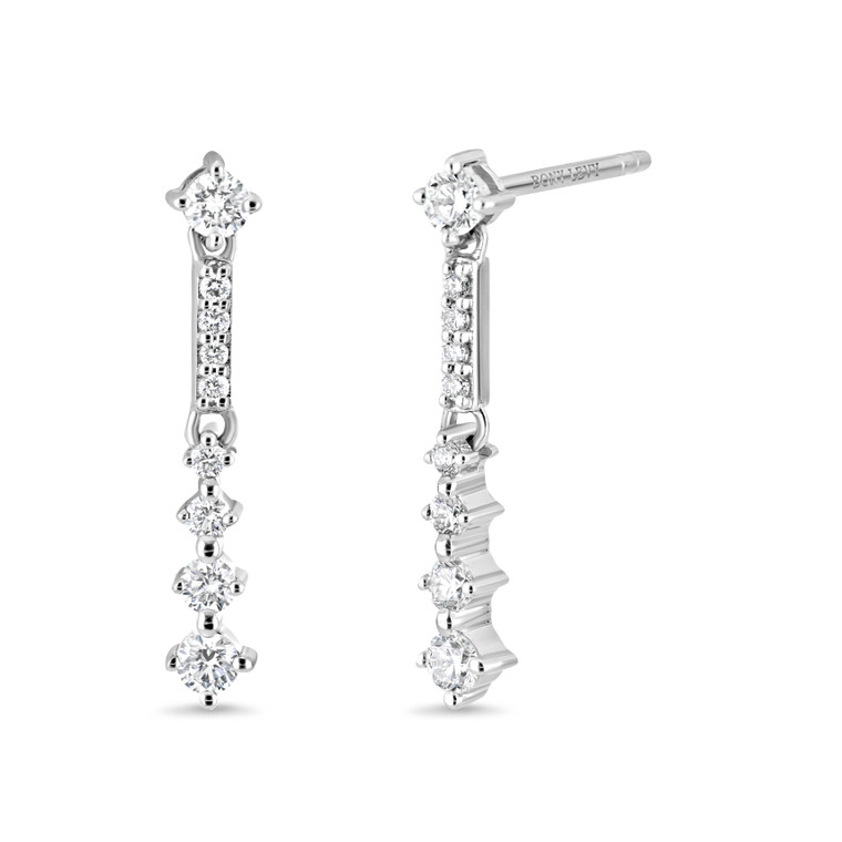 18K White Gold Mykonos Natural Diamond Drop Earrings
