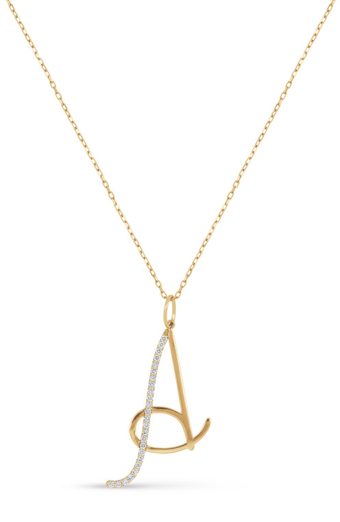 18K Yellow Gold Kiera Natural Diamond Initial Pendant Necklace
