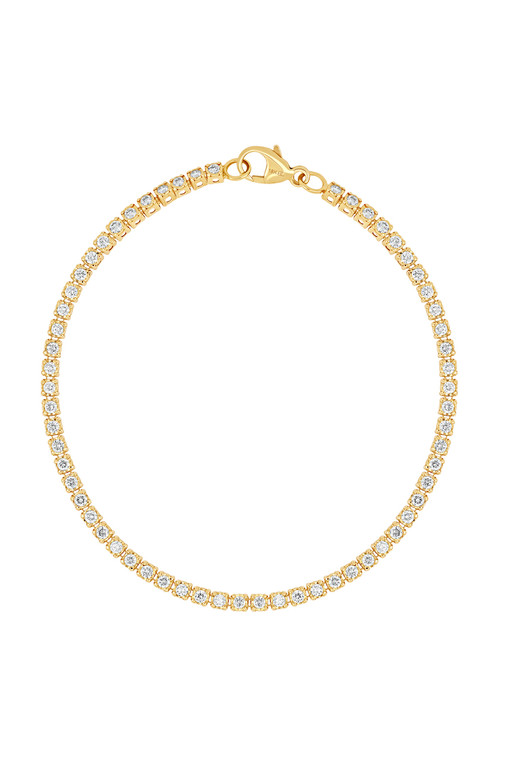 18K Yellow Gold 1.12ct  Audrey Natural Diamond Tennis Bracelet