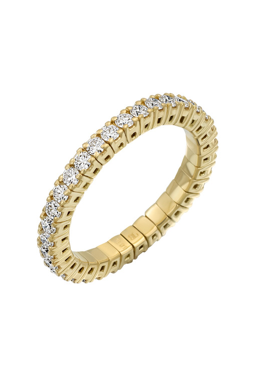 18K Yellow Gold Audrey Natural Diamond Stretch Ring