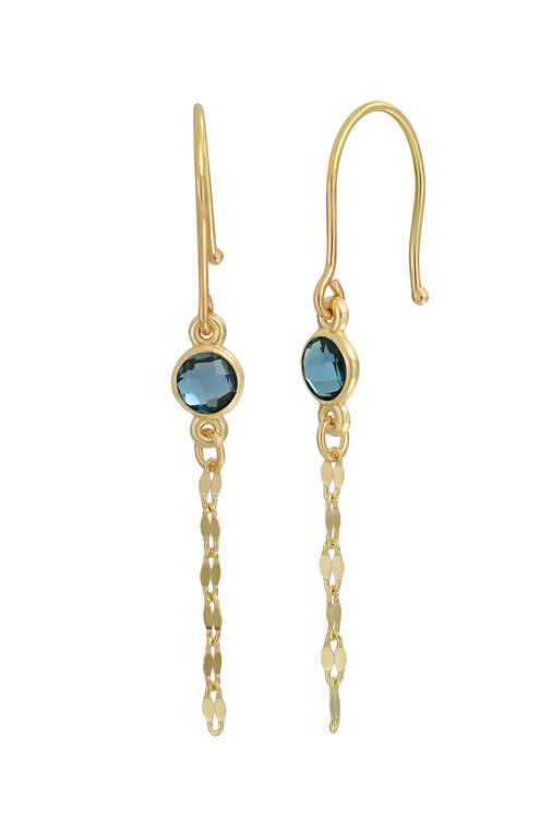 14K Yellow Gold Topaz Drop Earrings