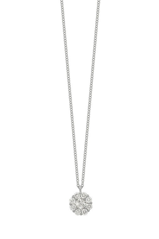 18K White Gold Mika Natural Diamond Pendant Necklace