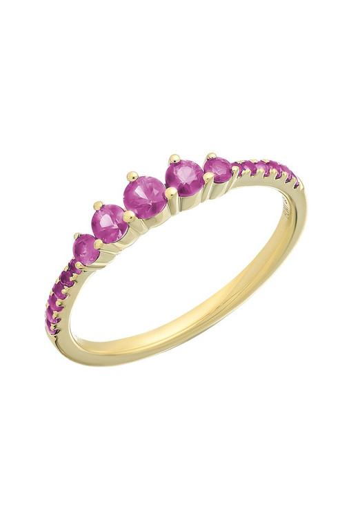 18K Yellow Gold El Mar Ruby Stackable Ring