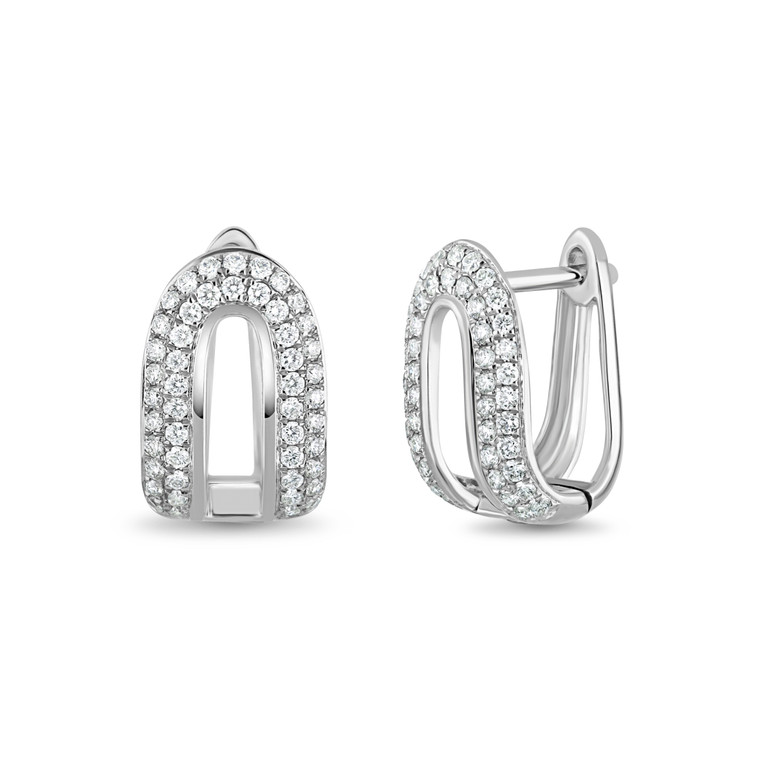 18K White Gold Kiera Natural Diamond Huggie Earrings