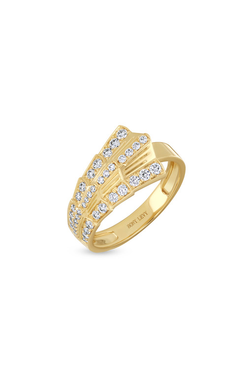 18K Yellow Gold  Cleo Natural Diamond Statement Ring