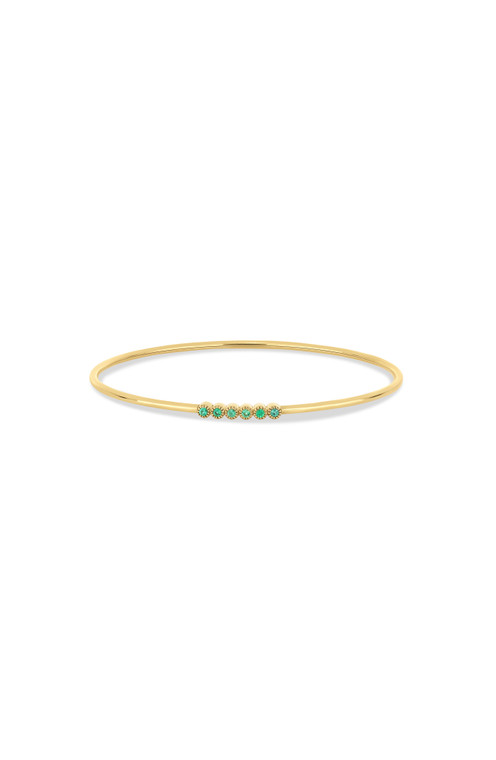 18K Yellow Gold El Mar Emerald Row Bangle Bracelet