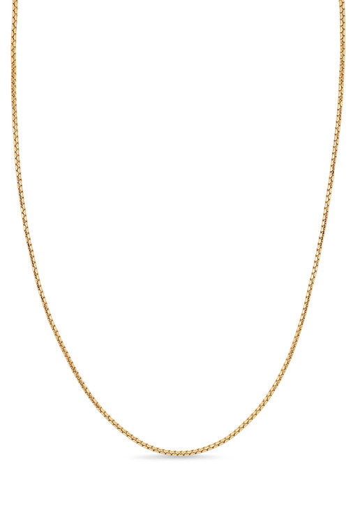 14K Yellow Gold Men's 1.5mm Rounded Box Chain Necklace
