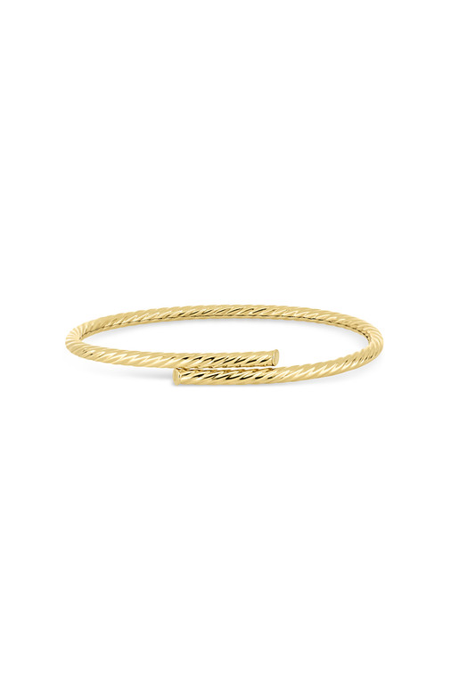14K Yellow Gold Rope Coil Bangle Bracelet