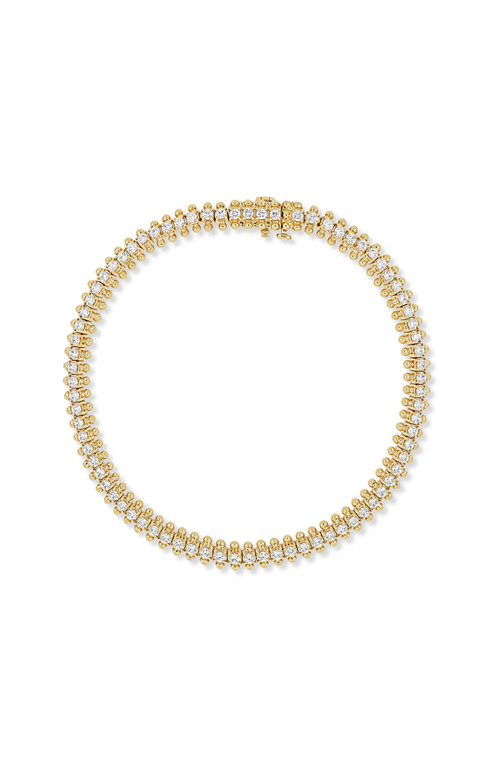 18K Yellow Gold Florentine 1.72ct  Natural Diamond Tennis Bracelet