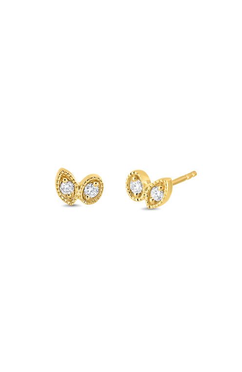 18K Yellow Gold Mykonos Natural Diamond Stud Earrings