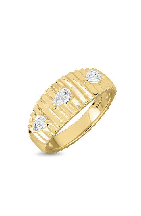 18K Yellow Gold Cleo Natural Diamond Wide Ring