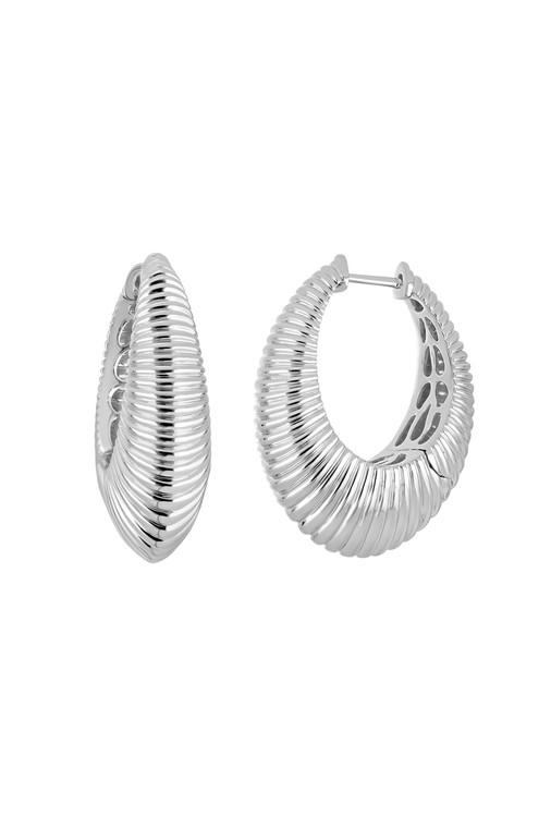 14K White Gold 28mm Hoop Earrings