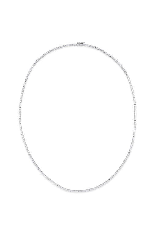 18K White Gold Audrey 3.50ct Natural Diamond Tennis Necklace