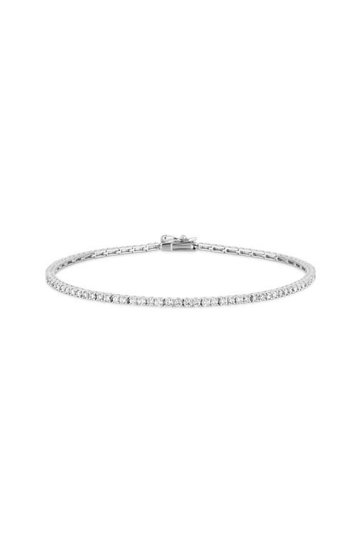 18K White Gold Audrey 1.50ct Natural Diamond Tennis Bracelet
