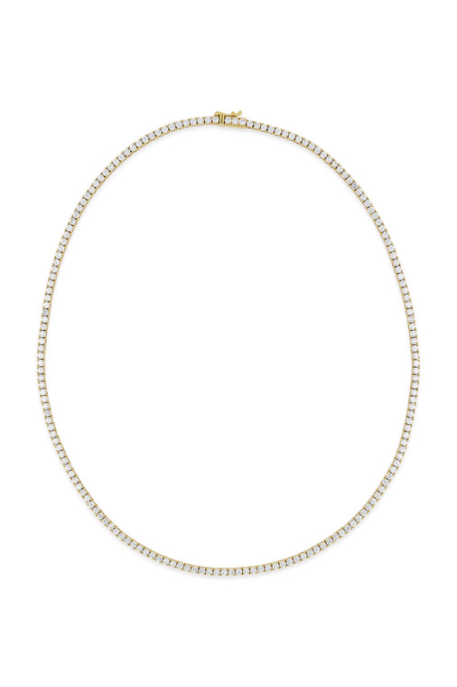18K Yellow Gold Audrey 8.00ct Natural Diamond Tennis Necklace