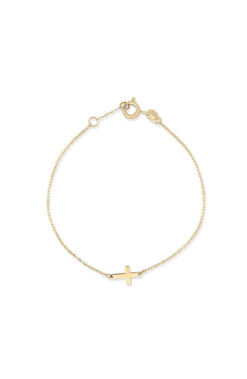 14K Yellow Gold Cross Bracelet