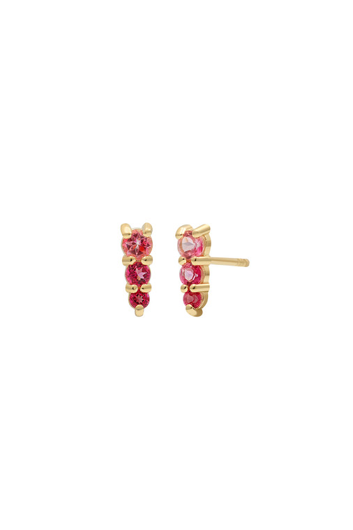 14K Yellow Gold Bony Levy Pink Topaz Stud Earrings