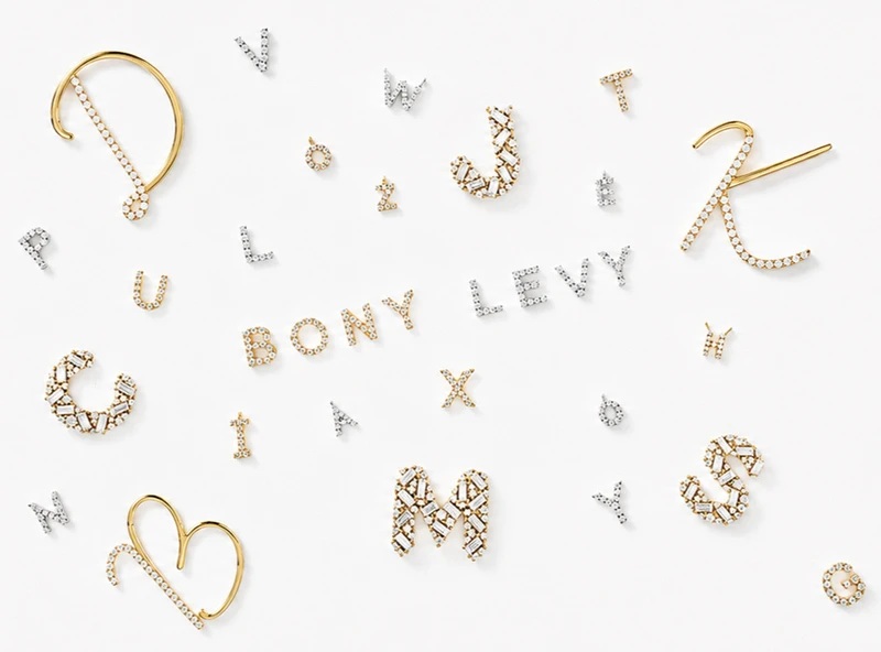 Bony Levy personalized diamond initial necklaces
