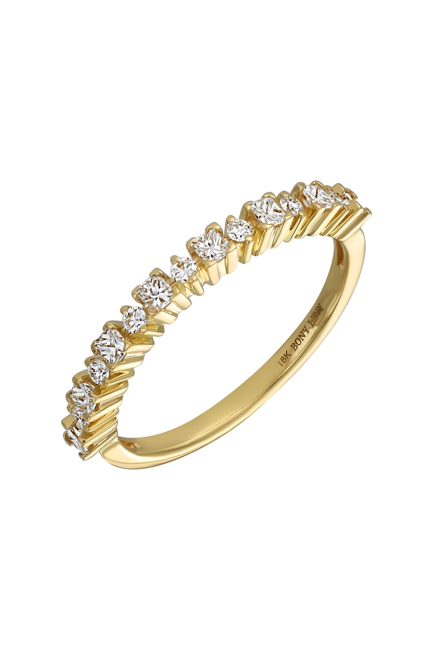 18K Yellow Gold Pave Natural Diamond Mika Band Ring 18 karat Bony Levy Gold-Tone Ring with diamonds main image 1