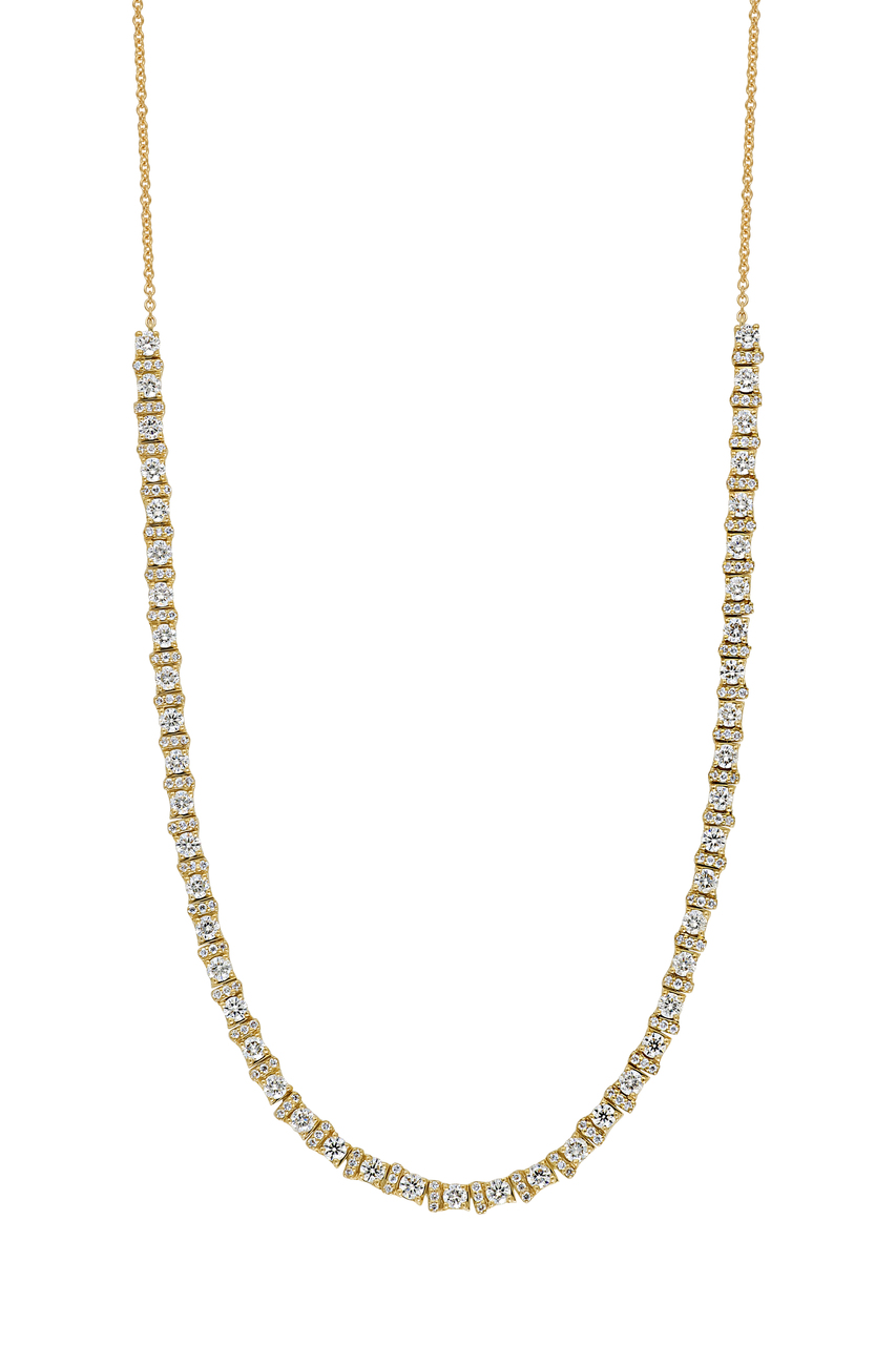 18K Yellow Gold Audrey Natural Diamond Single Strand Necklace