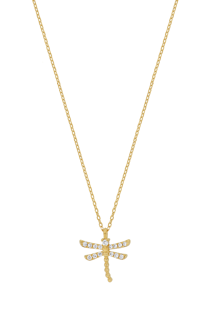 キャンバニ ネックレス 18K Yellow Gold Natural Diamond Bony Levy Icon Dragonfly Pendant