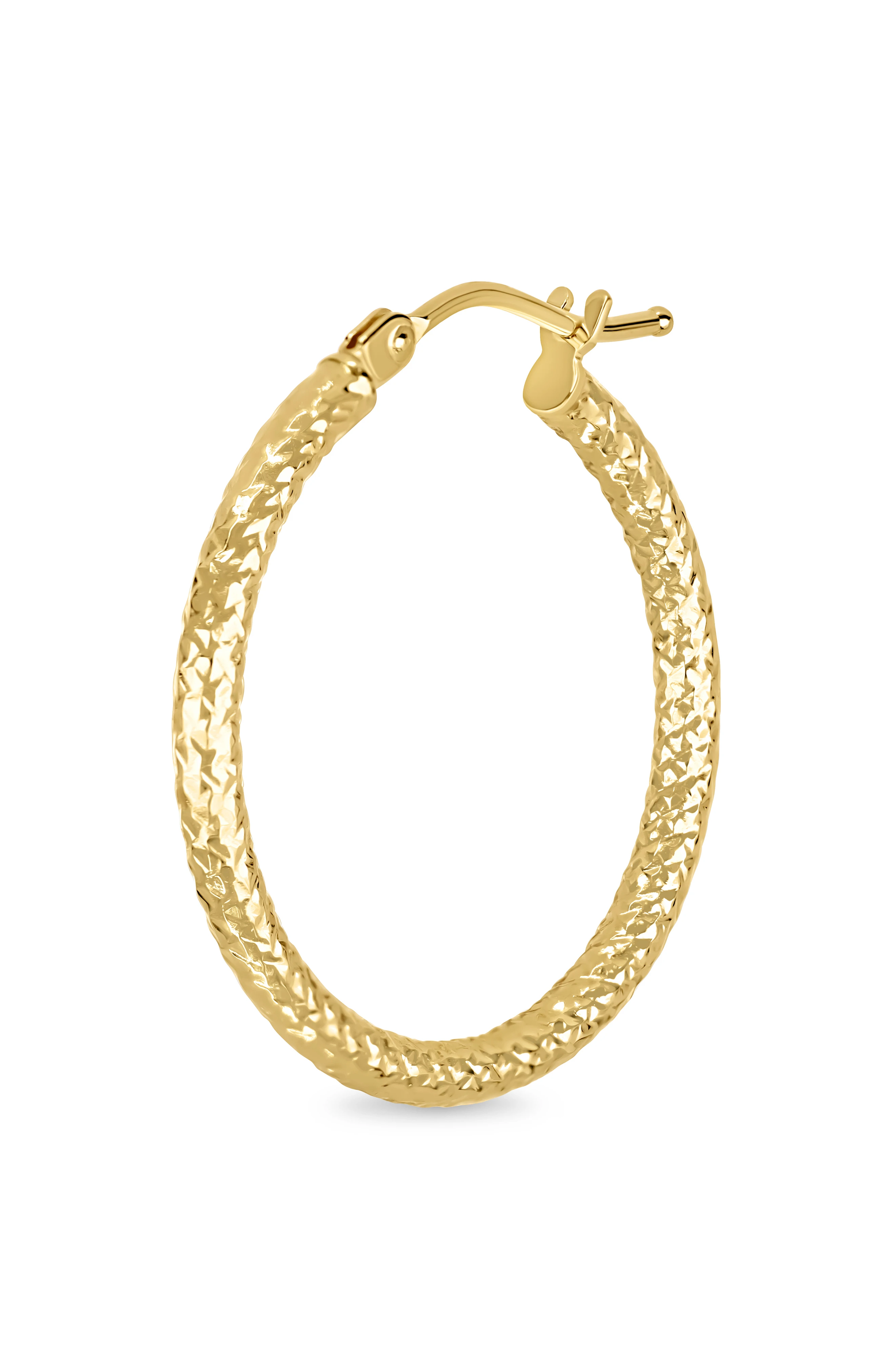 14K Gold Hammered Swoosh Hoop Earrings – PJ