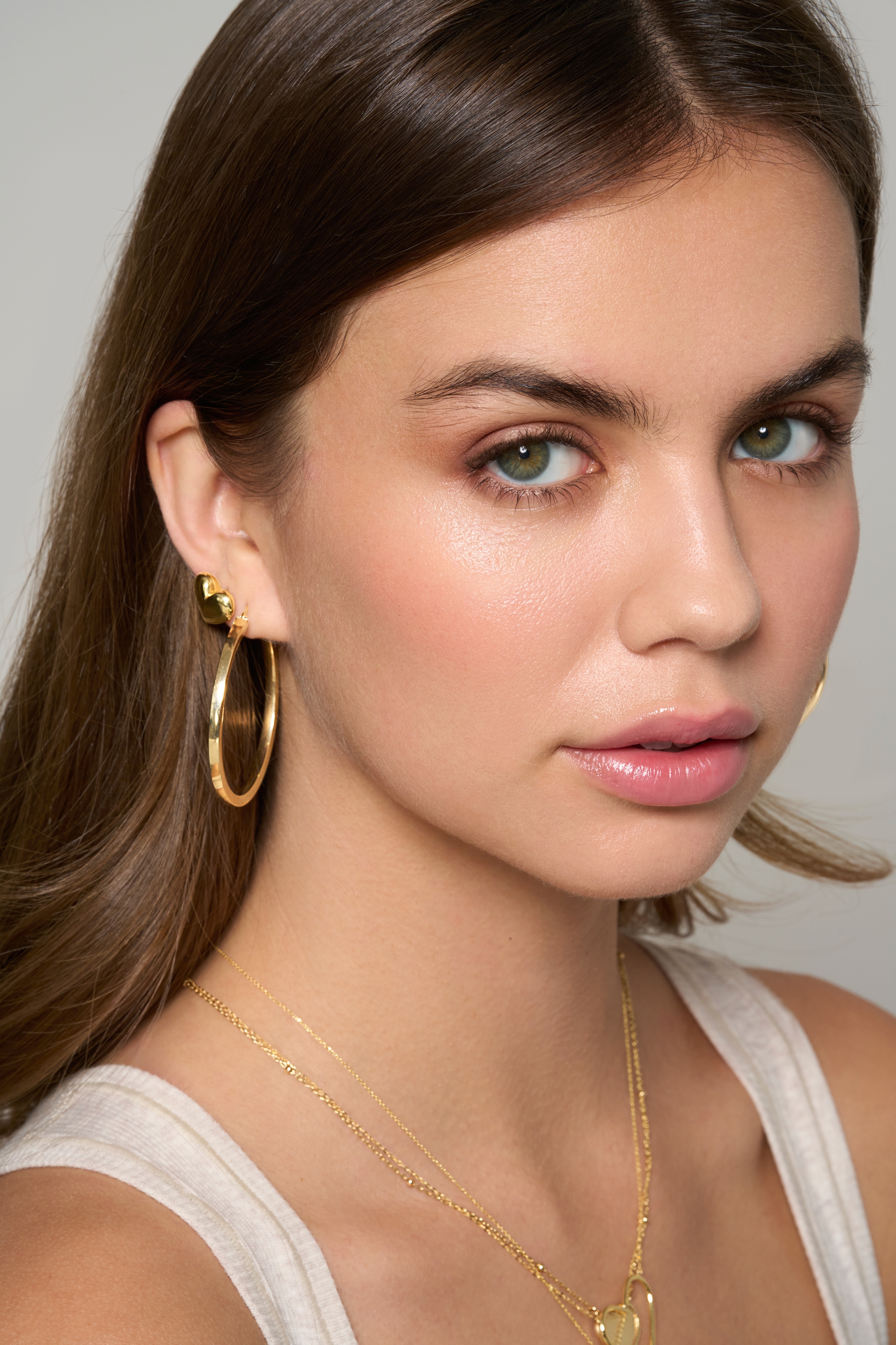 14K Yellow Gold Large Square Tube Hoop Earrings