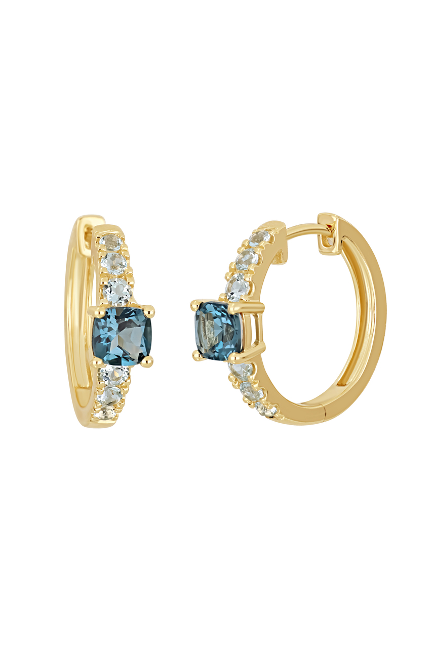 Orecchini A Farfalla In Oro 14K Con Topazio Blu – 1.24 Carati, Fatti A Mano, Eleganti E Delicati, Made In USA - 3
