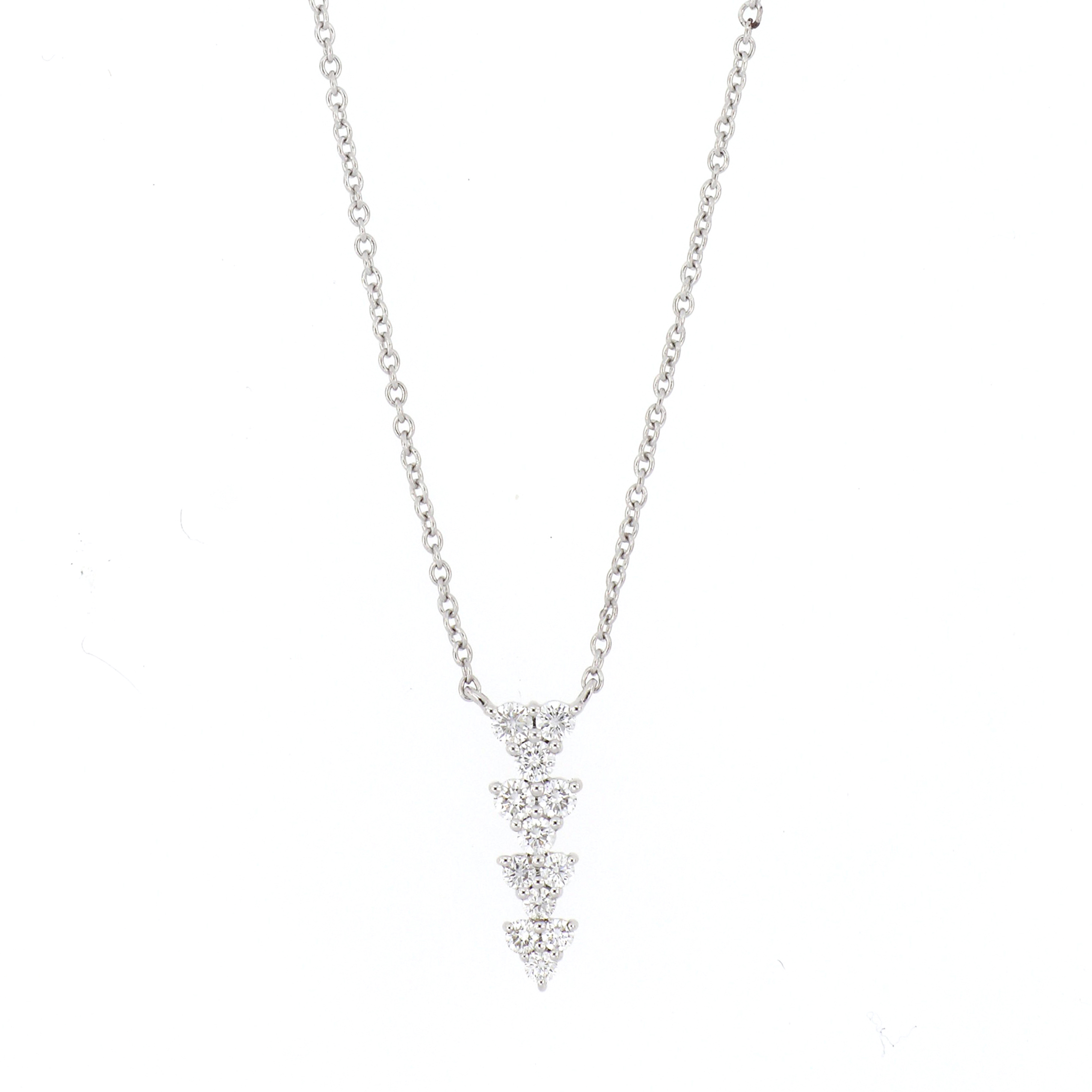 1/6 Ctw Five Triangle Round Cut Diamond Necklace in 10K Whit | Trinity  Diamonds Inc. | Tucson, AZ