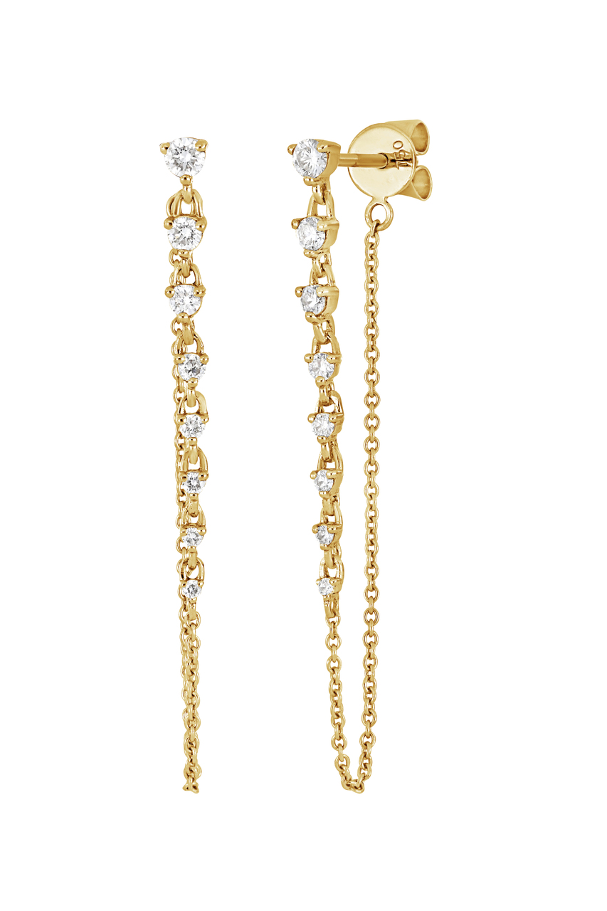 AVIVA DIAMOND CHAIN DROP EARRINGS - Bony Levy