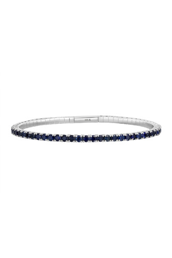El Mar White Gold Sapphire Flexible Bracelet with 3.37ct Sapphires
