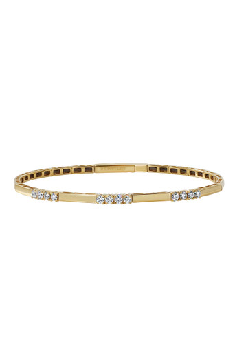 18K Yellow Gold Natural Diamond Cleo Flex Bangle Bracelet