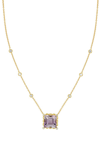 18K Yellow Gold Rose De France w/ Natural Diamond Iris Station