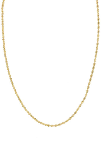 14K Yellow Gold Men's Rope Delicate Chain Necklace