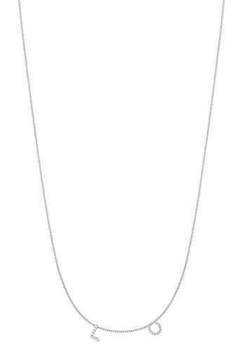 Sideways Initial Necklace 925 Sterling Silver & Gold – Abiza