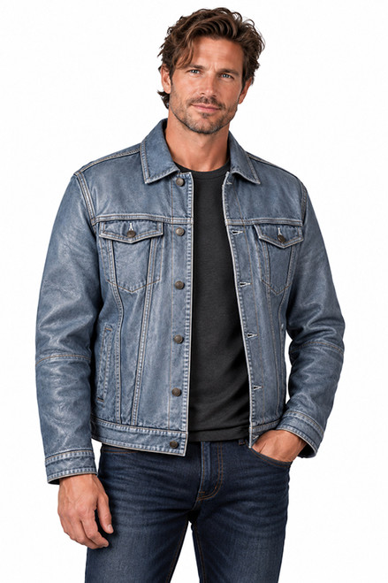 LEATHER DENIM JACKET