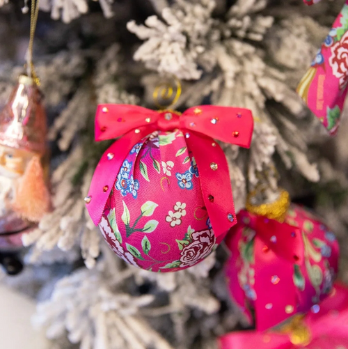 MADONNA INN CARPET PRINT ROUND BULB ORNAMENT