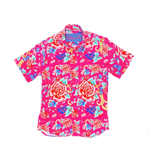 MADONNA INN CARPET PRINT YOUTH SHORT SLEEVE DRESS SHIRT