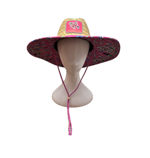 MADONNA INN CARPET PRINT STRAW HAT