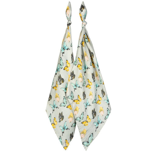Butterfly Bamboo Muslin Two-Piece Burp Cloth Set