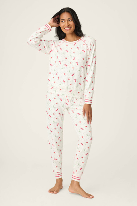 Cherry Print Peachy Plus Size PJ Set
